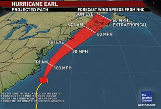 Hurricane Earl on Thursday Night